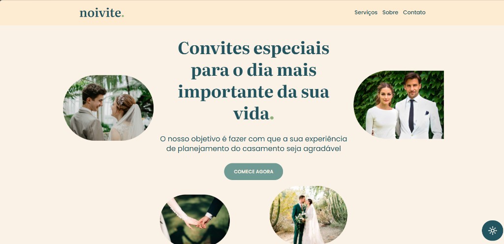 Preview do Noivite - Landing page de convites digitais para casamentos
